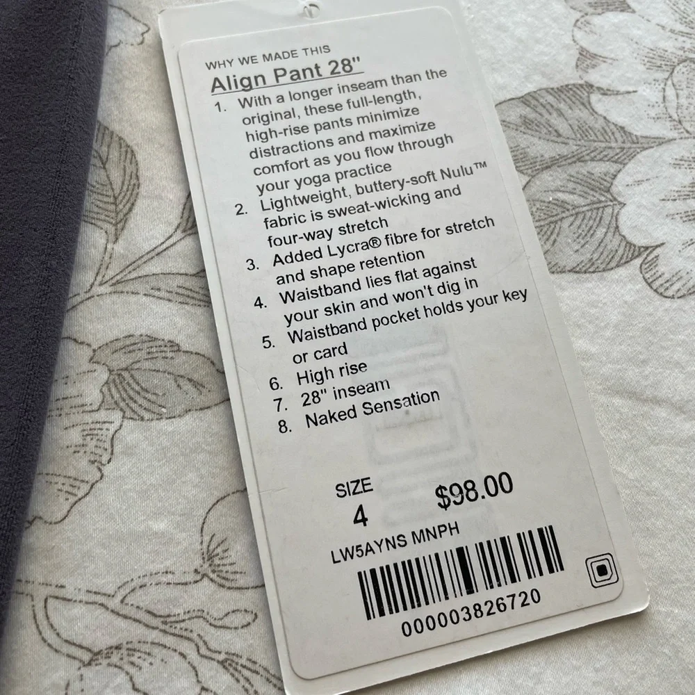 NWT Lululemon Align Full Length 28